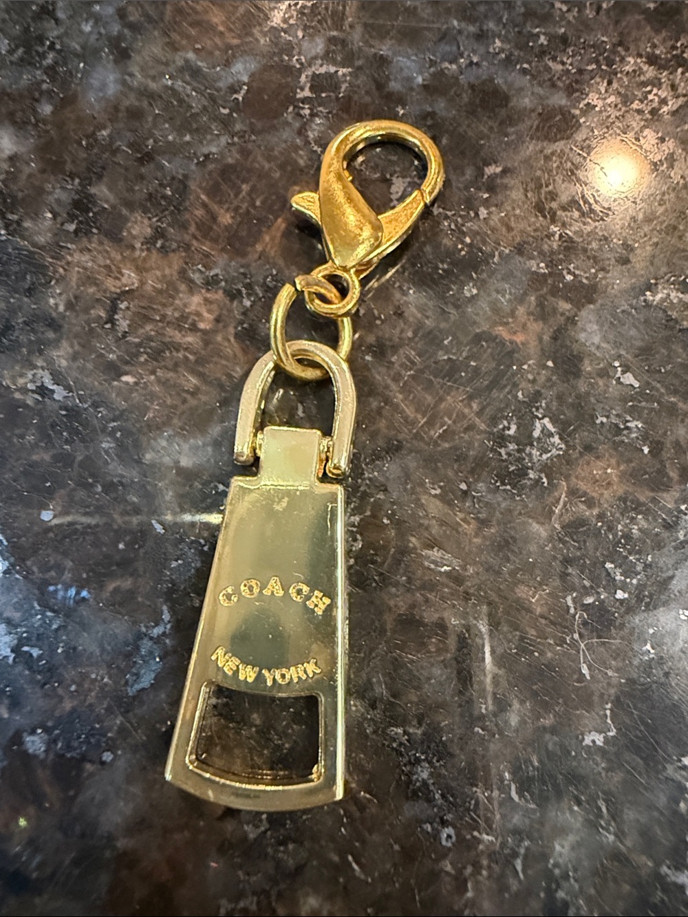 Coach Gold-Tone Bottle Opener Key Charm